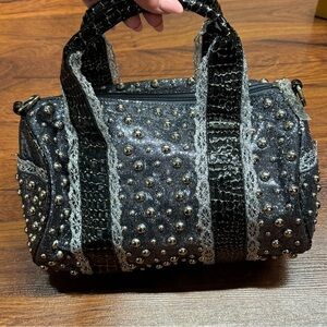 ✨ Studded Lace Mini Duffle Bag – One Size
